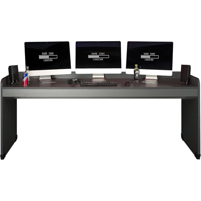 Ігровий стіл, розкладний комп'ютерний стіл, письмовий стіл для молодіжної кімнати204 x 84,5 x72 см (графіт, ШхВхГ 204x83x72 см)