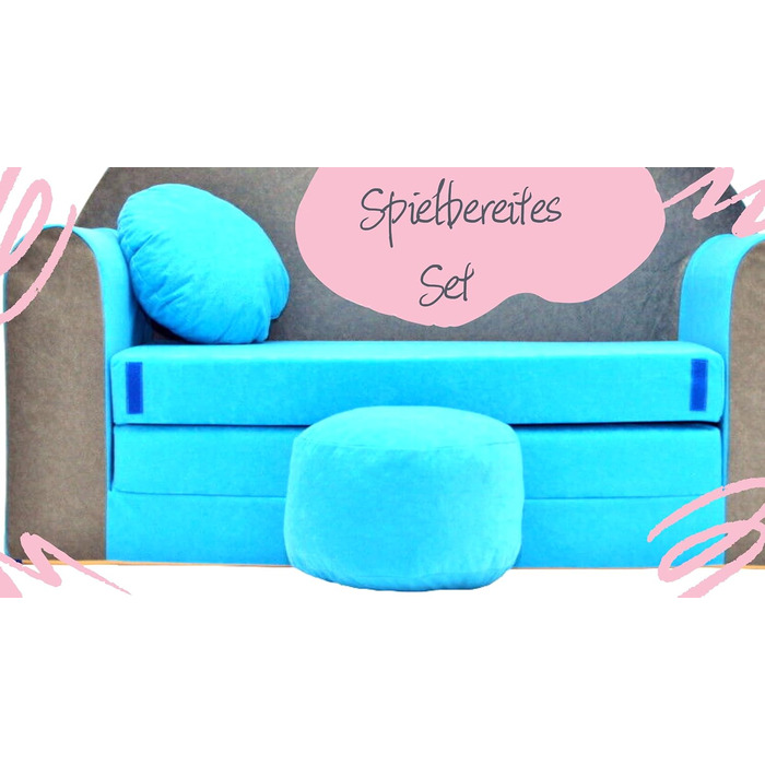 Дитяче розкладне ліжко-диван 3в1 All4All Kindersofa: зручне ліжко, диван, ігровий центр для дітей. Різноманітні кольори та малюнки (сірий, рожевий, зелений, тваринні мотиви).