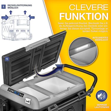 Автомобільний холодильник Tillvex® Kompressor 40-60л з Wi-Fi, 12/24V/230V, до -20°C для авто, вантажівок, кемпінгу