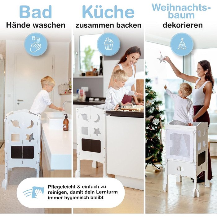 Навчальний столик-сходинка для дітей від 1 року - стійкий, збірно-розбірний, з сіткою безпеки 360°, білий