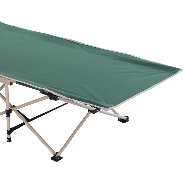 Похідне ліжко Outsunny з сумкою для зберігання, складне кемпінгове ліжко, кемпінговий шезлонг, в т.ч. сумка для перенесення, сталевий Оксфорд, 190 x 68 x 52 см (зелений)