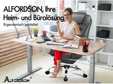 Ергономічне офісне крісло ALFORDSON з функцією масажу, велика оббивка, поперекова підтримка, коліщатка, сірий граф