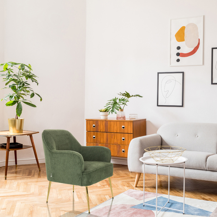 Крісло-релакс Тассос, тканина зелена, hjh LIVING