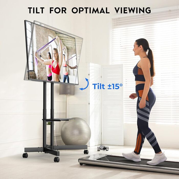 Мобільна стійка для телевізора BONTEC з колесами 32-85