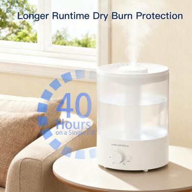 Набір з 2 ультразвукових зволожувачів повітря H1-XIT по 3.5Л, холодний туман, верхній залив води, безпротікання, для дитячої кімнати, спальні та вітальні, білий