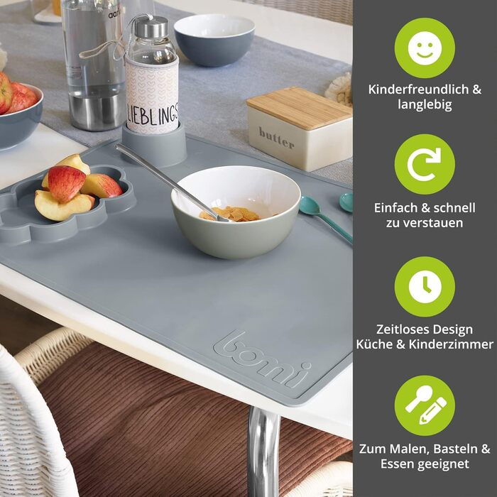 Дитячий меблевий набір Bomi Anna: стіл, 2 стільці та лавка-сховище | Меблі для дитячої кімнати з FSC сертифікованого дерева | Білий