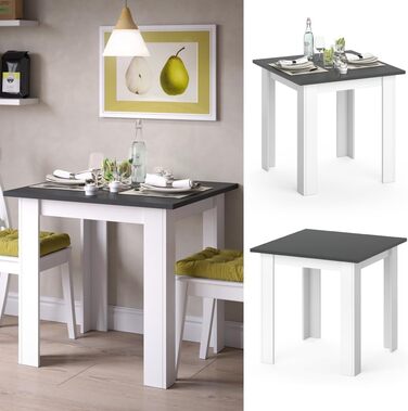 Стіл обідній Vicco Karlos, 80x80 см, колір антрацит