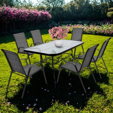 Комплект садових меблів Go Garden, метал, чорний, 7 предметів