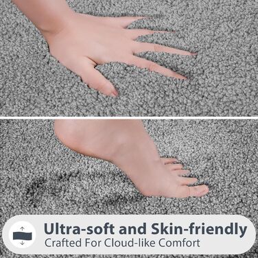 Килимок для ванної кімнати: неслизький, миючий, 50 x 76 см (сірий)