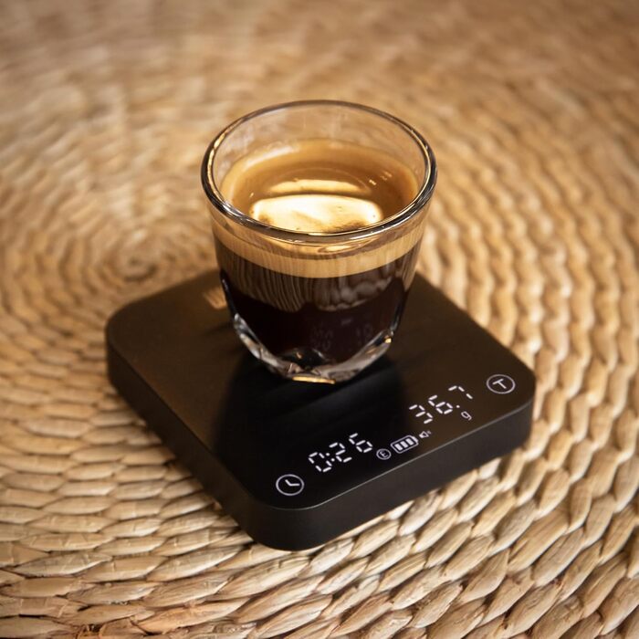 WACACO Exagram Pro: Цифрова кухонна вага з таймером, супер-міні, 3 режими (Espresso), акумуляторна, чорна