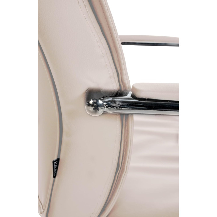 Стілець конференційний Sievert з м'якою оббивкою, екошкіра, кремовий колір - зручний стілець для переговорів та офісу