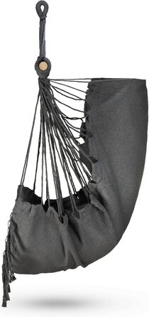 Підвісне крісло-гойдалка з подушкою 100x130x75 см, до 150 кг, для саду та дому, графітовий колір