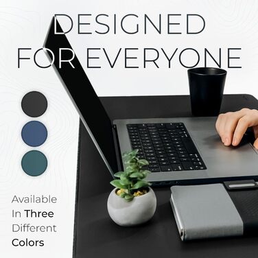 Настільний килимок Nordik з екошкіри та фетру, органайзер для кабелів, великий килимок для миші та захисна підкладка для столу (Sattelbraun, 89,9 x 43,2 см)