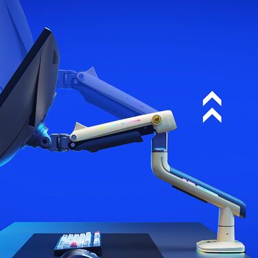 Кріплення для монітора NB Ergonomic для широких моніторів до 60 дюймів, RGB, підставка для монітора, навантаження до 20 кг, VESA 75 & 100 (жовтий)