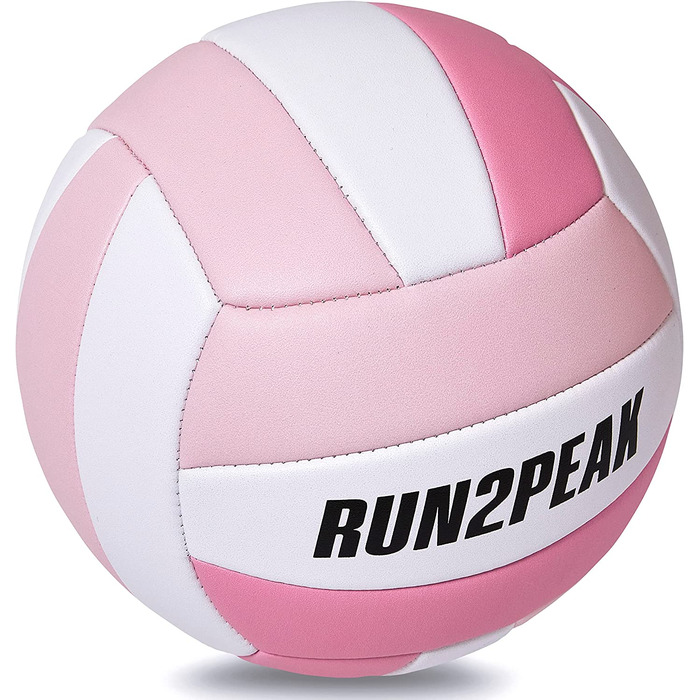 Волейбольний м'яч RUN2PEAK розмір 5 рожево-білий