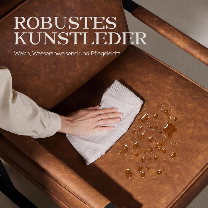 Крісло-реклакс Yaheetech з металевим каркасом та штучною шкірою, світло-коричневе