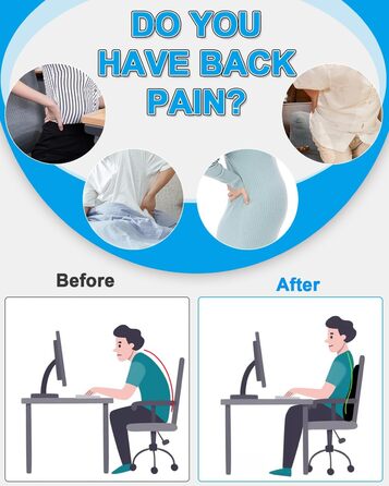 Подушка для спини FAOKZE з Memory Foam, ергономічна подушка для офісного крісла та дивана, антистатична та приємна до шкіри, для зручної посадки