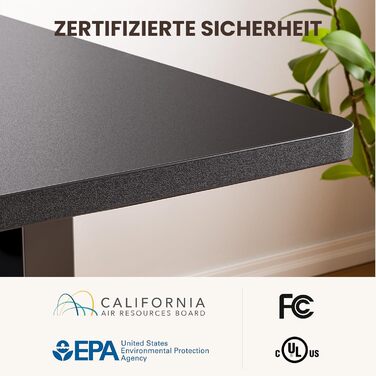 ЕрГер: Кутовий електричний стіл з регулюванням висоти, L-подібний, з індивідуальним мотором, 4-пам'ять, білий (160 x 140 см, чорний)