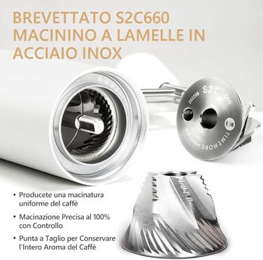 Ручна кавомолка TIMEMORE Chestnut C3S PRO з металевим корпусом для еспресо та френч-прес