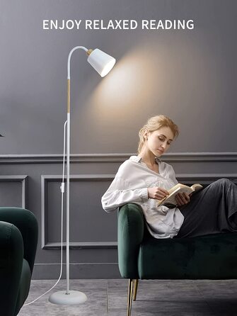 Торшер Anten Reading Lamp E27, 60W, поворотний, 159см, скандинавський, для вітальні/спальні/кабінету, білий