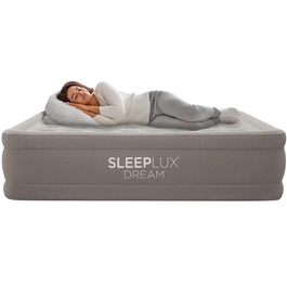 Надувний матрац SleepLux Dream Luxus подвійний з вбудованим насосом, 45.7 см, високий, для гостей, кемпінгу, дому
