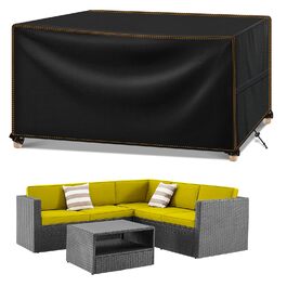 Захисний чохол для садово-патіо меблів, водонепроникний, 420D Oxford, для саду, тераси, чорний (230 x 165 x 80 см)