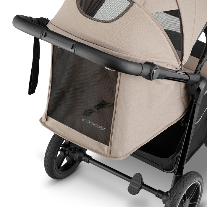 Дитячий прогулянковий візок Sirocco Maxelle: великі колеса 28 см, великий капюшон, амортизація