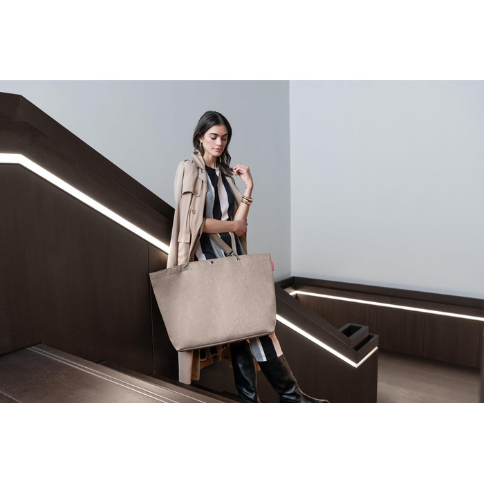 Сумка-шопер Reisenthel Shopper XL – велика, стильна, з водонепроникного матеріалу Herringbone Mokka