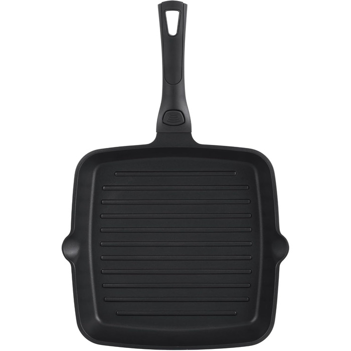 Квадратна сковорода-гриль Stone&Stone 28x28 см | Професійна сковорода для стейків | Німецьке антипригарне покриття GREBLON C3+ без PFOA | Знімна ручка | Підходить для індукційних, газових плит та духовки | Для приготування барбекю з щипцями 28 см
