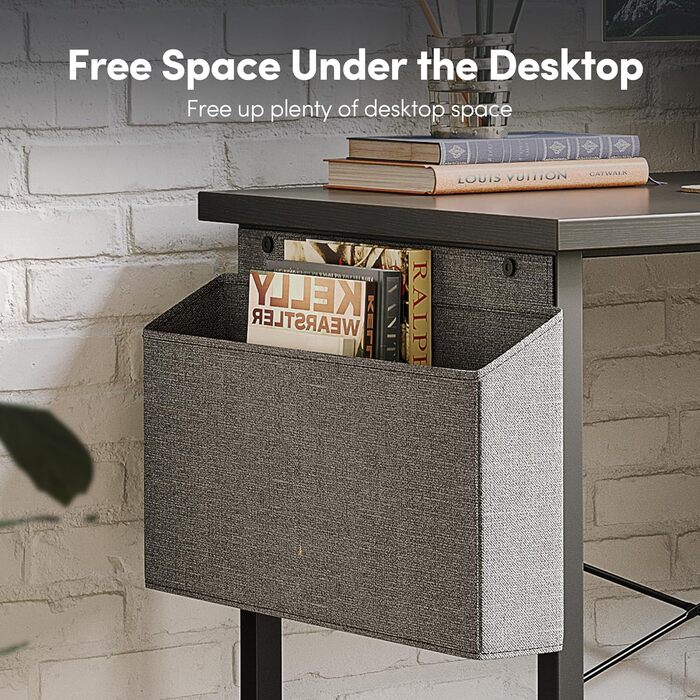 Ігровий стіл CubiCubi L-подібний, 150x120 см, з підставкою для монітора та кишенькою для зберігання, чорний