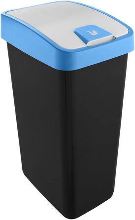 Сміттєвий бак преміум-класу keeeper з відкидною кришкою, м'який на дотик, магнієвий, графітово-сірий (45 л, Синій)