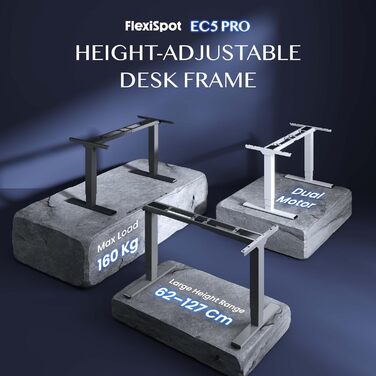 Стол робочий регульований по висоті FLEXISPOT E6, електричний, чорний, 160 кг, USB, пам'ять, LED-дисплей