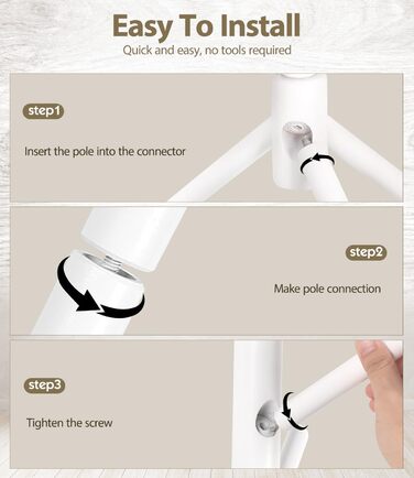 Підвісна шафа для одягу з бука, 9 гачків, 3 положення по висоті, білий колір