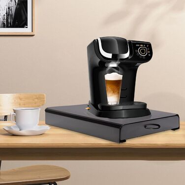 Організатор для капсул Tassimo: висувна шухляда для капсул кави та підставка під машину 2-в-1 (з вигнутим ручками)