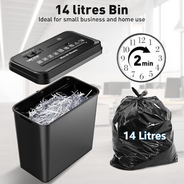 Шредер SINCHEREU для офісу та дому, 6 листів, P4, 11л кошик, знищення картки/CD, захист від перегріву