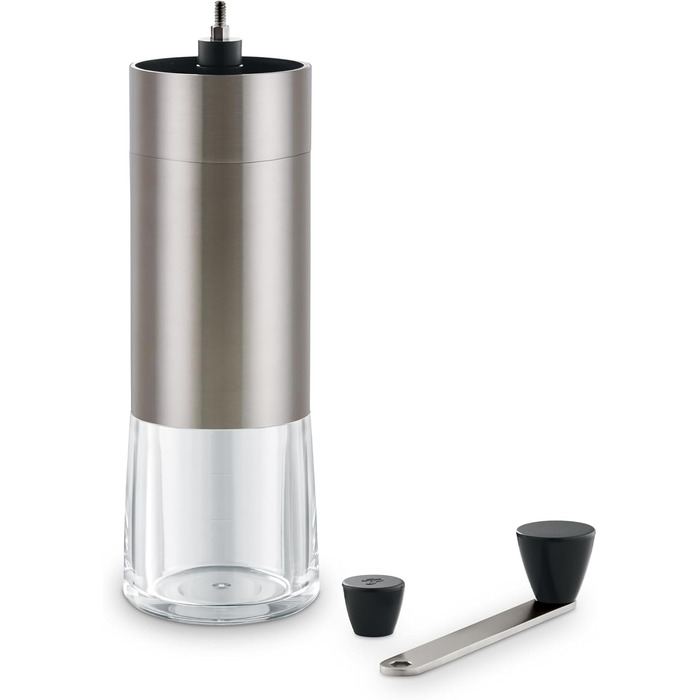 Кавомолка Tchibo ручна, керамічний жорно, регульований помел, срібна
