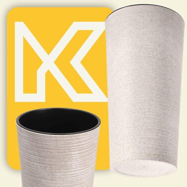 Набір горщиків KADAX (3 шт.) з дерев'яною стружкою, елегантні кашпо з винімною вставкою, захист для квітів (кремовий, 3 шт. - 19,25,30 см)