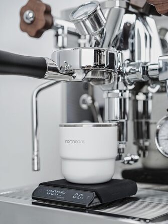 Ваги для еспресо Normcore V3, Бариста-ваги з таймером, алюмінієвий корпус, LCD-дисплей, чорний колір