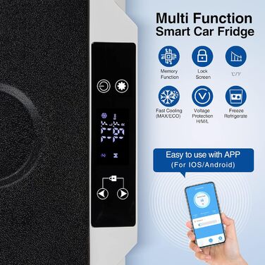 Холодильник автомобільний компресорний AAOBOSI 55L з Wi-Fi керуванням, -20°C, 12/24V/100-240V, для авто, вантажівки, човна, кемпінгу