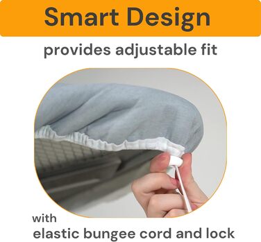 Покриття для прасувальної дошки SAVUK та подушка для прасування, стандартного розміру, силіконове покриття, 4 шари, 38.1 x 137.2 см, надміцне, товсте ущільнення, стійке до плям, еластичний край (Срібний)