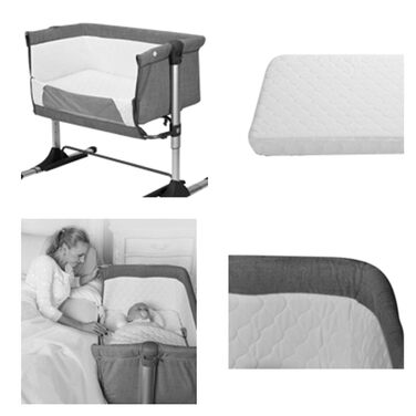 Lorelli Sleep and Care Дитяча колиска-ліжко, складана, Cododo з кишенею/матрацом, сіра, 1 шт.