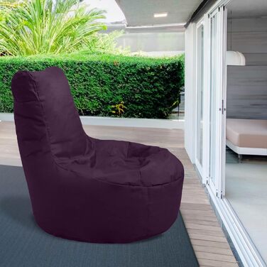 ОГОЛОШЕННЯ. CON Outdoor & Indoor Beanbag зі спинкою Chilly з наповнювачем з бісеру EPS, пуф, крісло для відпочинку, подушка для сидіння, подушка для підлоги, крісло-мішок 200 л фіолетовий