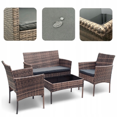 Комплект садових меблів із техноротанга Ideal Garden від MTG Trade Group, 4 предмети