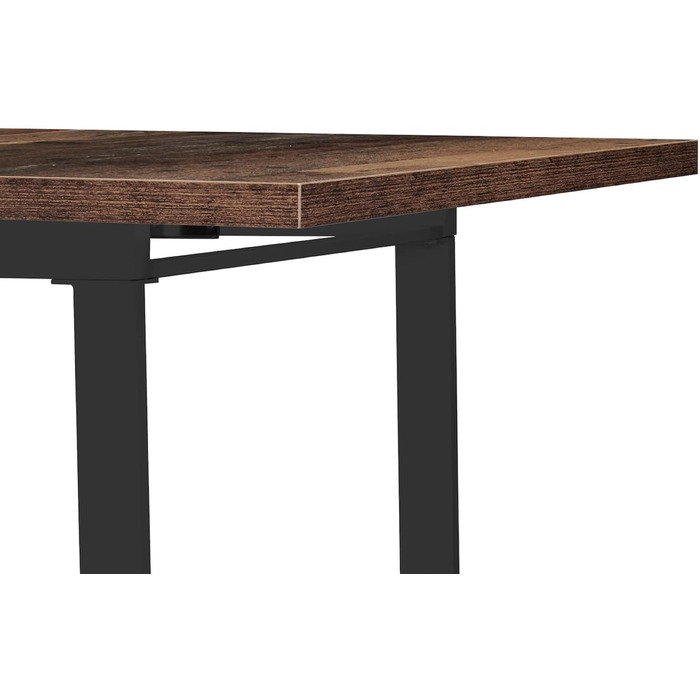 Розсувний обідній стіл B&D Home Anna | 120-160 x 80 см | на 4-6 осіб | з масиву дерева Texas-Eiche | чорне металеве підстав'я | для кухні та їдальні | стиль скандинавський, індустріальний