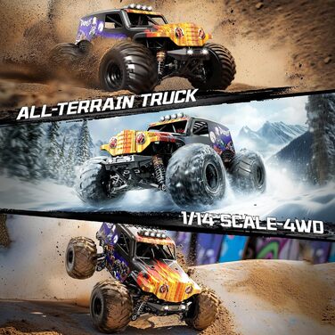 Радіокерований автомобіль 1/14 Brushless 70 км/год, 4WD, амортизатори, 2x LiPo акумулятори, фіолетовий - для дорослих