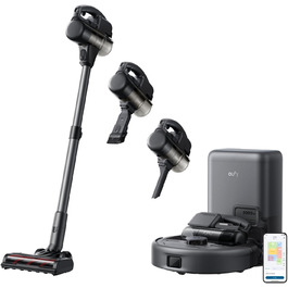 Робот-пилосос eufy HydroJet з функцією миття, 20000Pa, Turbo-сила всмоктування, щітки DuroSpiral, CornerRover для кутів, станція All-in-One, для тварин та дітей (E20)