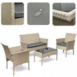 Комплект садових меблів із техноротанга MTG Trade Group, бежевий, 4 предмети