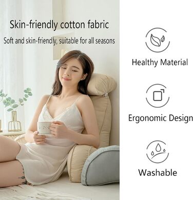 Подушка для читання HEATHE з підлокітниками, знімний чохол, кишенька, підтримка спини для читання та ігор