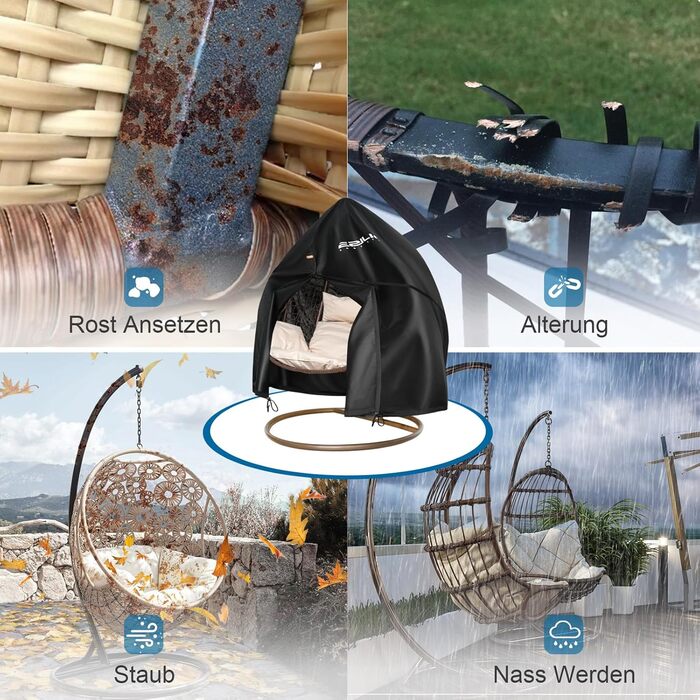 Чохол для гамака, 420D Oxford, водовідштовхуючий, з блискавкою та шнурком, захист від вітру (190x115cm, 230x200cm)