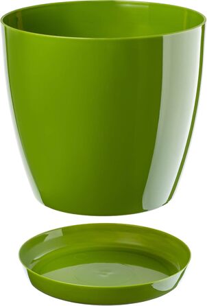 Набір горщиків для квітів KADAX (3 шт.) – зелений, 20/23 см | Пластикові горщики для дому, підвіконня, кімнатні рослини та трави